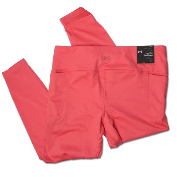 Under Armour Fitted Meridian Leggings Pockets Coral Pink Stretch  Athletic - Picture 4 of 8